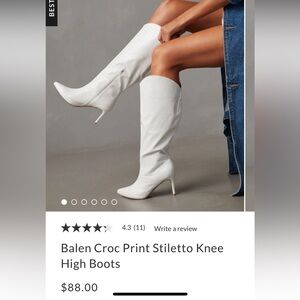 Balen Croc Print Stiletto Knee High Boots